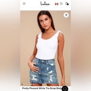 Lulus Pretty Pleased Bodysuit with White Bows - Bridal